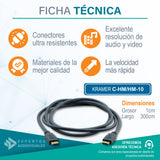 Cable HDMI para PC Alta Velocidad Kramer C-HM/HM-10