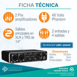 UMC204HD INTERFAZ U-PHORIA USB AUDIO/MIDI