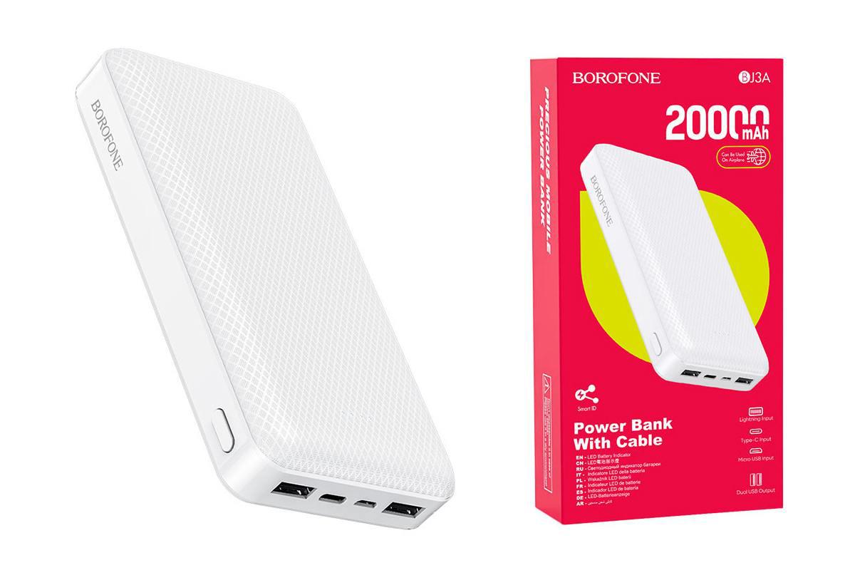 Borofone BJ3 Pila Portátil Recargable Cable Lightning Micro Y Tipo-c